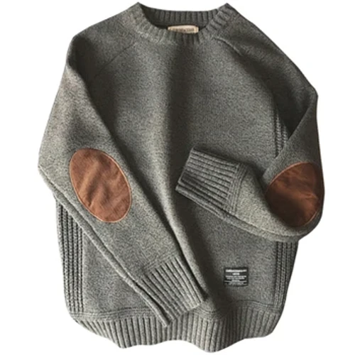 Uus meeste pullover kampsun, moeplaaster Kootud kampsun Meeste Harajuku tänavariided O kaelusega Põhjenduslikud pulloverid Meeste suures suuruses