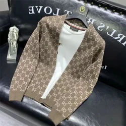 Male; High end knitted cardigan jackets are slim fitting, versatile, and handsome in the spring and autumn trend