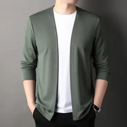 Slim Fit Kāne ʻaʻahu hoʻoheheʻe ʻia ʻo Slim Fit ʻO ke kala paʻa paʻa i kāʻei ʻia ʻo Cardigan no ka pūnāwai ʻautumn lole maʻamau hāmama i mua no ke kāne.