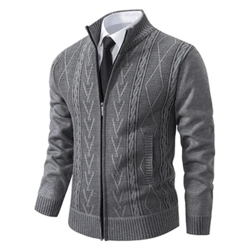 Hierscht Fréijoer Männer Pullover Strickte Cardigan Zip Turtleneck Kale Mantel Laang Ärm Business Casual Jacket Männlech Wanterkleedung