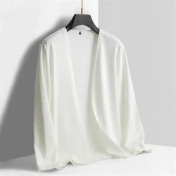 Yeni erkekler uzun kollu hırka ceket gündelik moda üstü