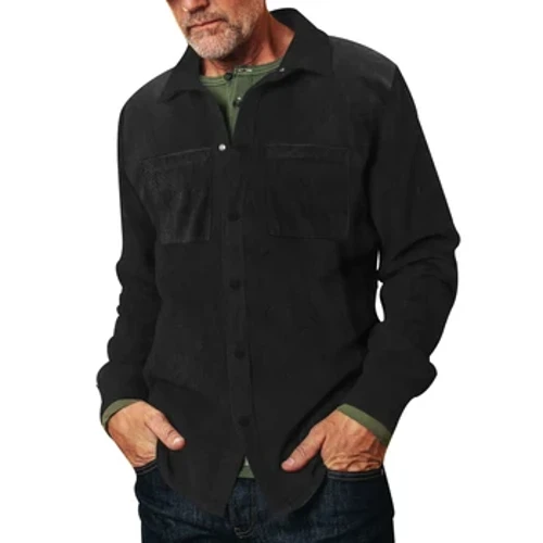 Herren Übergroß Casual Multi Pocket einfarbiges Cordhemd mit Knopfleiste, Slim Fit Herren-Cardigan-Jacke