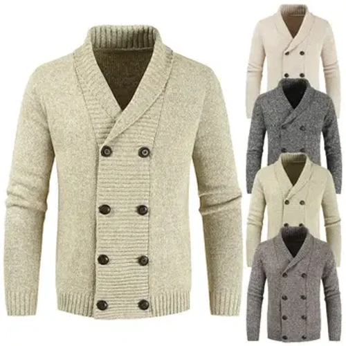 Jacket Männer Baumwolle Gestréckte Single-Breasted Revers Pullover männlech Cardigan Mantel männlech Double breasted Business Elite Eleganz Leit