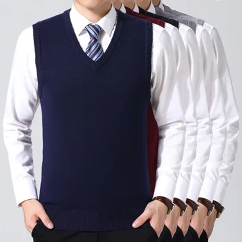 Rompi Sweater Kasual Pria Rompi Anget lan Nyaman ing Musim Gugur lan Musim Dingin
