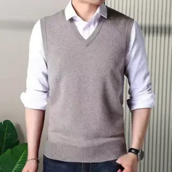 2024 Autumn a me ka hooilo 'a'e kane me ka 'ole o ke ano ma'amau ka lole wili pumehana V-neck sweater vest.