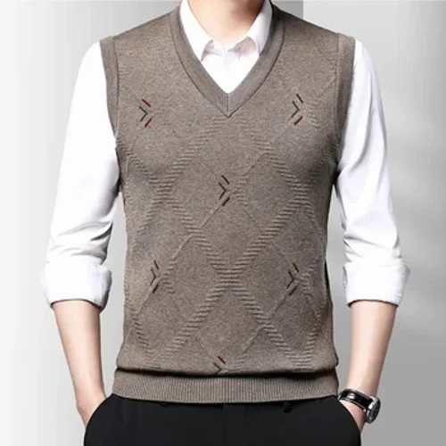 Áo len nam dày dặn thông thường Áo ba lỗ mùa thu đông ấm áp Áo vest nam