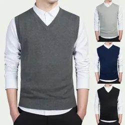 Erkekler Güýz Gyş Gaty Gaty Reňňsiz V Boýn Trikota Sw Switer Business Vest