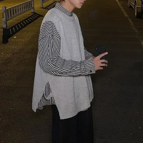 Stickade tröjor för män Slitjacka Man Kläder Kappa Väst Ärmlös Svart Rund krage Väst Crewneck A Designer Luxury S