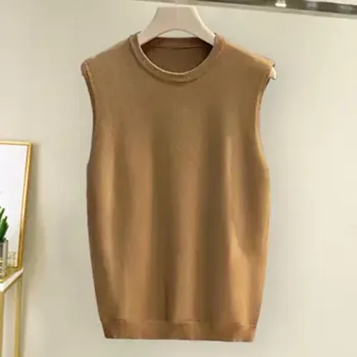 Kāne Hāʻule i ka hoʻoilo ʻaʻahu ʻaʻahu ʻaʻahu mānoanoa i ulana ʻia elastic kala paʻa me ka lima ʻole o ka ʻāʻī Pullover maʻamau i lalo mehana wela waena o nā kāne S