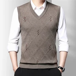 Förtjockad Casual Sweater Linne Herr Höst och Vinter Varm Herrväst