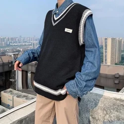 Quần Áo Nam Biểu Tượng Áo Khoác Xanh Áo Len Dệt Kim Sọc Áo Vest Nam Không Tay Áo Ghi Lê Thời Trang Phong Cách Hàn Quốc Đặt Hàng Giá Rẻ 2023