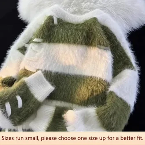 Japansk stil Blød Supplemink bredstribet sweater til mænd Ny efterår/vinter overtøj Style Design Sensibilitet fleecejakke