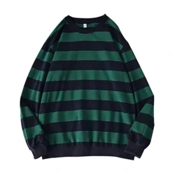 Vintage Stréckpullover Männer Fraen Harajuku Casual Kotteng Pullover Tate Langdon Pullover Selwechte Stil Gréng gesträifte Tops 2023 Hierscht