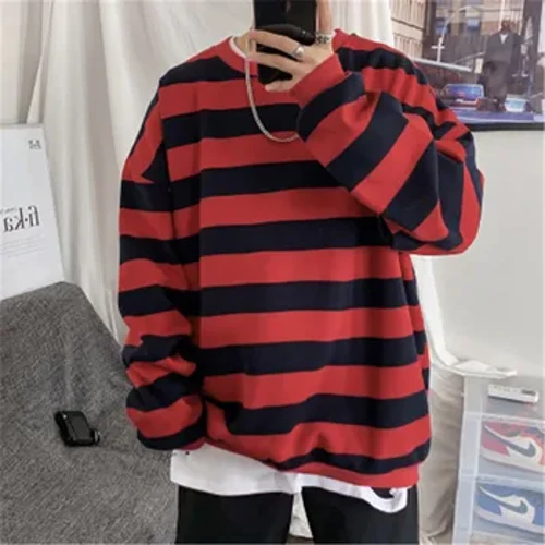 2023 primavera hombres con rayas clásico sudaderas con capucha ropa informal estilo Hip Hop sudadera masculina tendencia Casual Jersey de algodón M-XXL