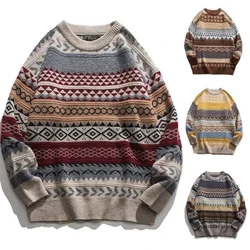 Siwmper Cashmere Ar gyfer Dynion Siwmper Ffasiwn Gwddf Cryn Rhwyiog Rhy Fawr Arddull Diog Retro Achlysurol Harajuku Wedi Gwau Siwmper Unisex