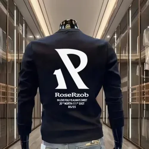 Hösttröja för män koreansk Casual 3D-randig långärmad vit t-shirt High Street Harajuku mode herrkläder Hot rea