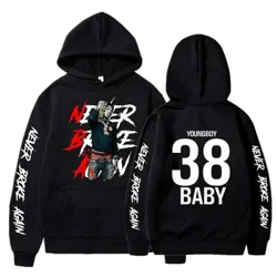 Sudaderas con capucha Never Broke Again para hombre, moda YoungBoy, estampado con dibujo, sudaderas para mujer, ropa deportiva informal Harajuku, Jersey con capucha