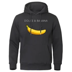 Sweat à capuche pour homme, imprimé Dolce & Banana, avec poches, col rond, mode décontractée, ample, vêtements y2k, automne