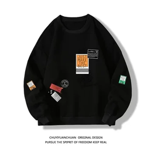 2024 Ama-Sweatshirts Abesilisa Anemikhono emide Avamile Aphrinta Imfashini Nsuku Zonke I-O-Neck Pullover Usayizi Omkhulu Ama-Sweatshirt Abesilisa Axegayo