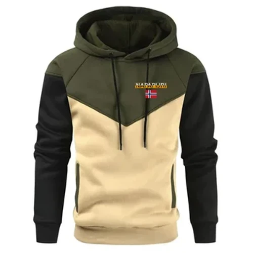 Hip Hop Éadaí Sráide Geimhridh Faisean Nua Splicing Cochaillín Bratach Clóbhuailte Cochaillíní Ócáideacha na bhFear Sweatshirts Plus lomra Tops Pullover