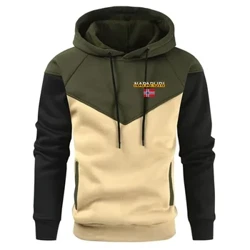 Hip Hop Éadaí Sráide Geimhridh Faisean Nua Splicing Cochaillín Bratach Clóbhuailte Cochaillíní Ócáideacha na bhFear Sweatshirts Plus lomra Tops Pullover