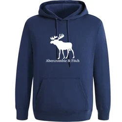 Autunno nuova moda felpa con cappuccio cervo stampato più pile elastico top pullover felpe con cappuccio da uomo casual felpe hip hop streetwear