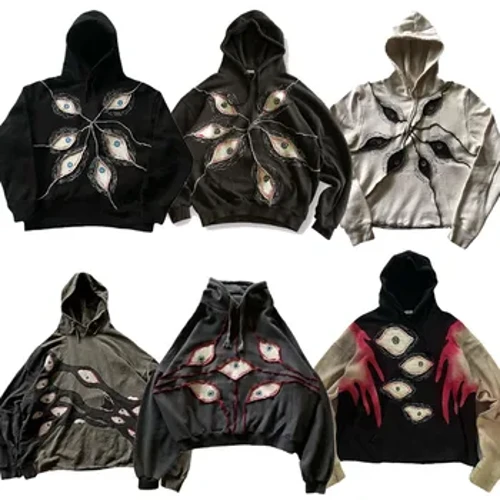 Hodi ya Hip Hop ya Harajuku Y2K Nare za Gothic Patchwork ya zamani Vipuli vya wanaume wanawake Vipuli Nguo za mitaani