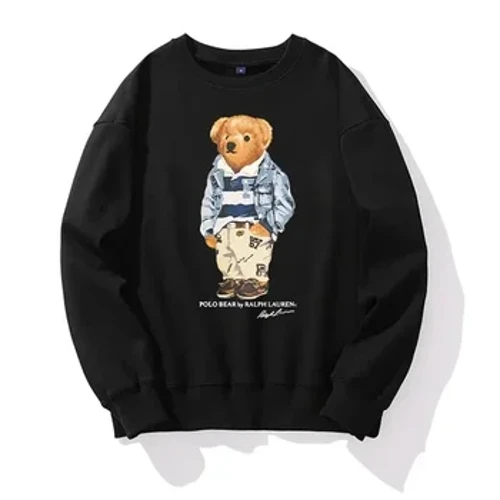 Meeste Ümarkaelusega pulloverid Meeste Mustriga Karu Print Trend Kampsun Pusad Välissport Puuvillased Topid Sügistalvised tänavarõivad