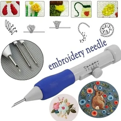Broderie Punch Nadel Kit Stitching Tool Set Magic Brodery Nadel Pen Weben Tool Stricken Näh Tools fir DIY Nähen