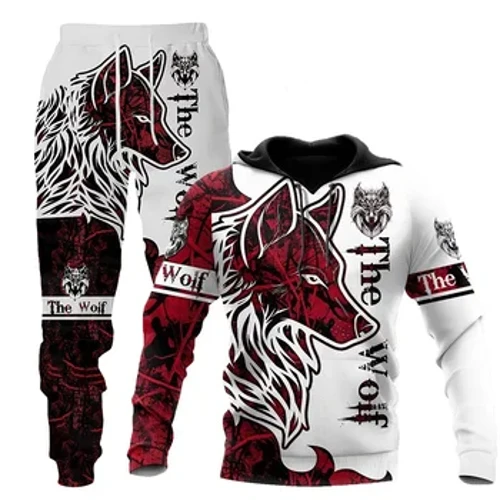 Wolf 3d tištěné kalhoty mikiny obleku samce podzimní a zimní příležitostné swiashirt svetlover Men Tracksuit Set Fashion Men's Oděv Suit