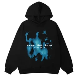 Y2K Hoodie Drabužiai Harajuku Dideli gobtuvai Pavasario rudens ilgomis rankovėmis palaidi megztiniai Viršutiniai su gobtuvu Kasdienis šiltas kišeninis megztinis