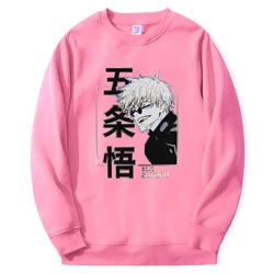 Jujutsu Kaisen Gojo Satoru gobtuvas Mados dizainerio megztiniai Japonija Anime megztinis ilgomis rankovėmis Harajuku Pink Bigsize gatvės apranga