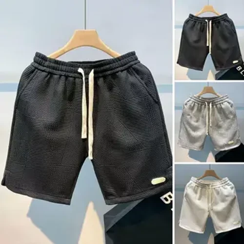 Shorts Rith an tSamhraidh Fir Bogshodar Corr-Spóirt Pants Gearr Patrún Tonn Dath Soladach Drawstring Loose Dry Gym Sports Shorts