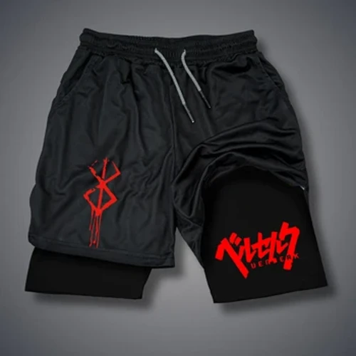2 in 1 Compression Shorts para sa Mga Lalaking Gym Workout Running Shorts na may mga Pocket ng Telepono Athletic Quick Dry Activewear