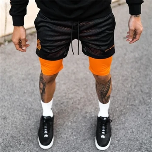 Quần Short Thể Thao Lưới Mùa Hè 2024 Nam Chạy Bộ Hai Tầng Quần Short Chạy Bộ Nam 2 Trong 1 Nam Tập Gym Quần Short Tập Thể Dục Quần Ngắn nam