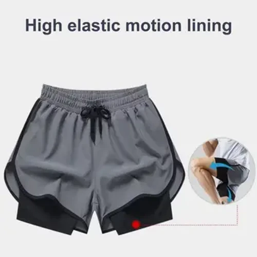 Løbeshorts Herre Gym Sportsshorts 2 I 1 Hurtig tør træning Træning Gym Fitness Jogging Shorts Sommer Shorts til mænd