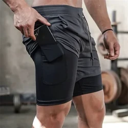 2023 ฤดูร้อนใหม่ Camo วิ่งกางเกงขาสั้นผู้ชายกางเกงขาสั้น Double Layered 2-in-1 Quick DRY Breathable กีฬา Jogging การฝึกอบรมกางเกงขาสั้น
