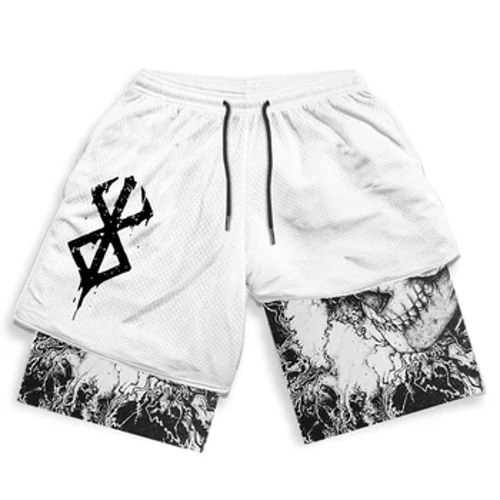 Anime Performance Quần Short Tập Gym Nam Nữ Quần Short Tập Gym 2 Trong 1 Manga Lưới In 3D Nhanh Khô Quần Ngắn Thể Thao Mùa Hè tập Thể Dục