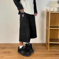 Y2k Big Boy Cartoon grafiko brodatuak praka praka motzak Vintage Hip Hop Streetwear Baggy gimnasio praka laburrak gizonezkoentzat Harajuku gotiko praka laburrak