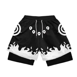 Short de Performance 2 en 1 pour Homme, imprimé Manga, Short de Sport, Compression, Extensible, séchage Rapide, Fitness, entraînement, été