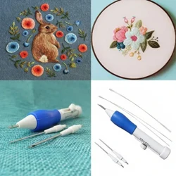 Ma Thuật Thêu Bút Thêu Kim Dệt Công Cụ Lạ Mắt Silica Gel 1 Bút Thêu + 4 Kim Thêu Miễn Phí Vận Chuyển các Mặt Hàng