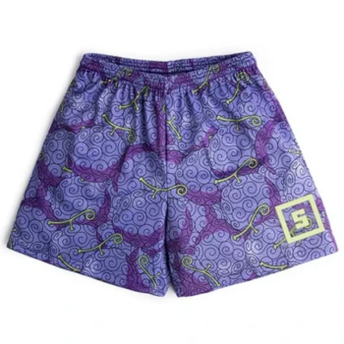 Nā Pōkole Anime no nā kāne ʻO Devil Fruit 3D Print Manga Gym Shorts Fitness Mesh Quick Dry Sports Short Pants Breathable Summer Unisex