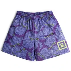 Männer Anime Shorts Devil Fruit 3D Print Manga Gym Shorts Fitness Mesh Quick Dry Sports Short Hosen Atem Summer Unisex