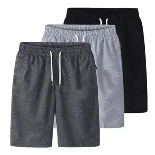 Mens Sports Pocket Soladach Drawstring Board Trunk Beach Pants Gearr Shorts Samhraidh Thin Bríste Samhraidh Zippered Pocket Loose Pants