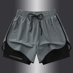 2-in-1 Double Layer Shorts, Panlalaking Fashion Gradient Stretch Sports Shorts Para sa Summer Gym Workout Training