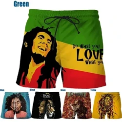 Canwr Roc Bob Marley Reggae Bwrdd Patrwm Rasta Shorts Argraffu 3D Dynion Hamdden Awyr Agored Chwaraeon Campfa Shorts Dynion Nofio Trunks