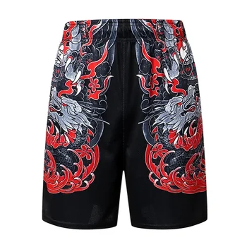 Shorts Traeth Graffeg y Ddraig Tsieineaidd Pants Dynion 3D Argraffwyd Bwrdd Syrffio Shorts Haf Hawaii Swimsuit Swimsuit Trunks Cool Ice Shorts