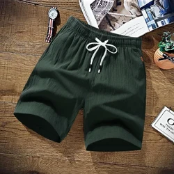 Quần Short mùa hè Nam Chắc Chắn Váy Nam 100% Cotton Quần Shorts Thương Hiệu Quần Short Đi Biển Vải Lanh Cotton Boardshort Kích Thước Châu Á M-9XL