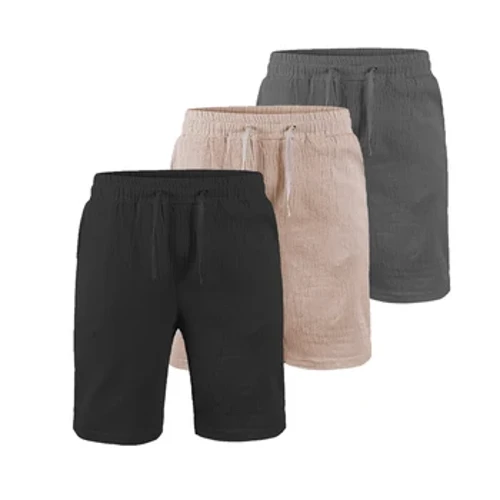 Gearróga Línéadaigh Cadáis Fir Spóirt Cúig Phointe Pants Simplí Breathable Short Shorts Samhraidh Corr tanaí Dath Soladach Pants leaisteacha
