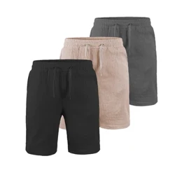 Siorts Lliain Cotwm Dynion Chwaraeon Pum Pwynt Pants Anadl Syml Byr Haf Tenau Byrion Achlysurol Lliw Solid Pant Elastig